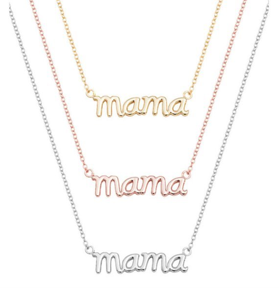 English alphabet mom holiday pendant necklace