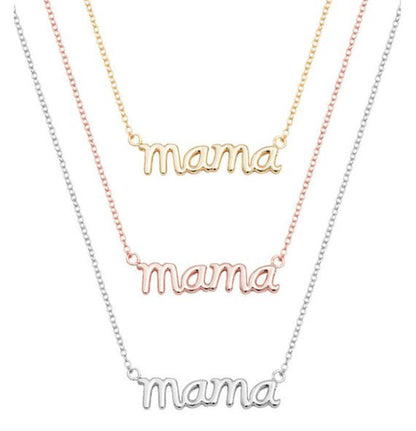 English alphabet mom holiday pendant necklace